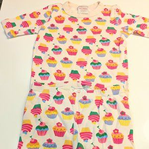 Hanna Andersson cupcake pajamas, US Size 12, short sleeve, 100% Organic Cotton